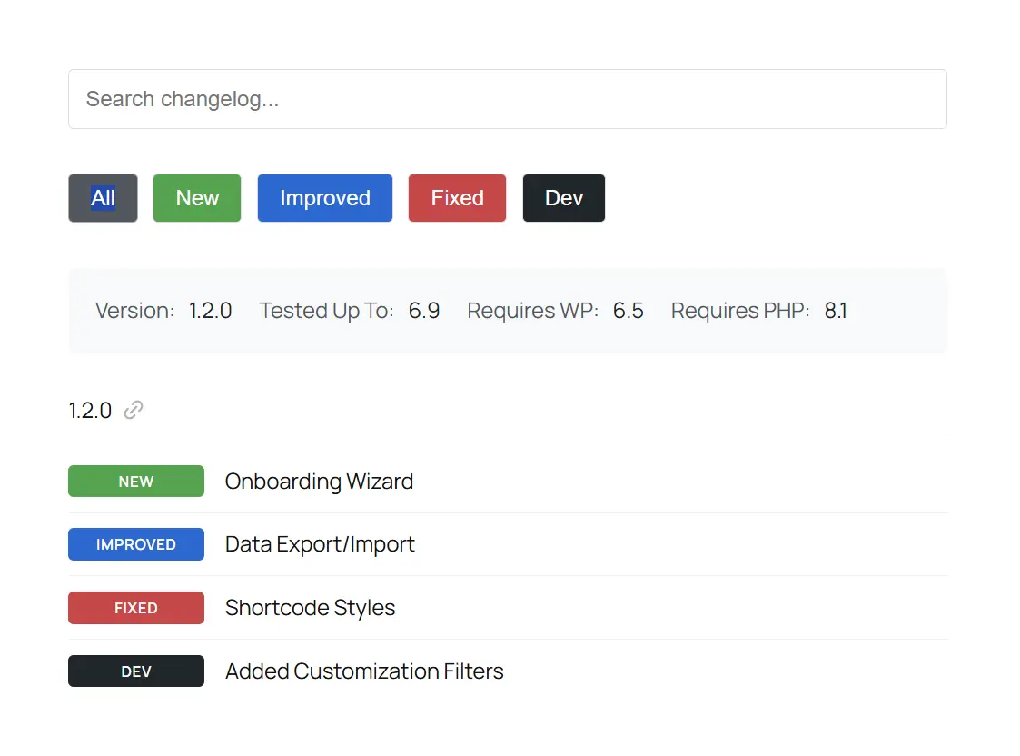 changelogwp caas plugin