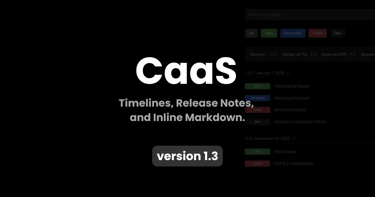 changelogwp changelog as a service (caas) version 1